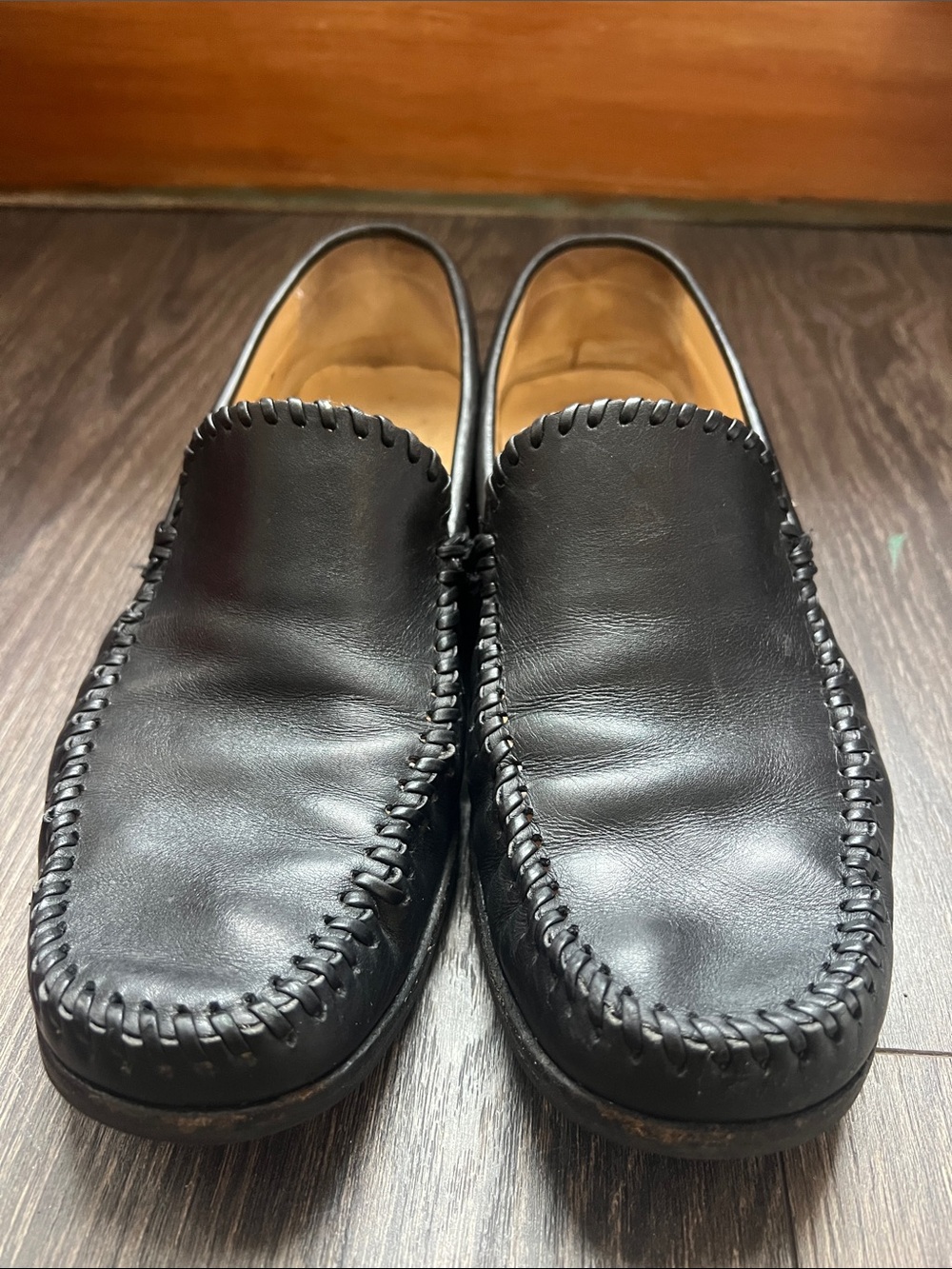 Salvatore Ferragamo Whipstitch Men’s Leather Slip On Loafers